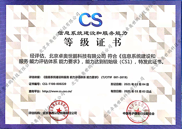 CS1等级证书