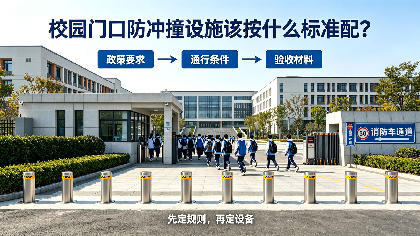 校园门口的防冲撞升降柱，到底该按什么标准配？